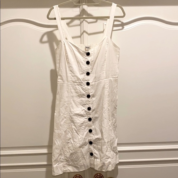 Madewell Linen Button Front Tank Dress - White - Picture 4 of 9